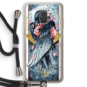 CaseCompany Golden Raven: Samsung Galaxy A8 (2018) Transparant Hoesje met koord