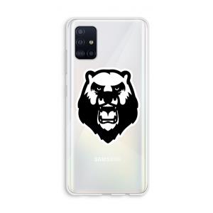 CaseCompany Angry Bear (white): Galaxy A51 4G Transparant Hoesje
