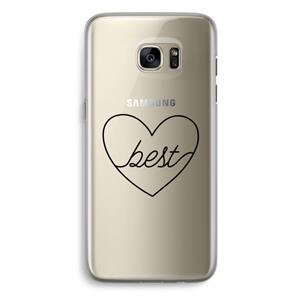 CaseCompany Best heart black: Samsung Galaxy S7 Edge Transparant Hoesje