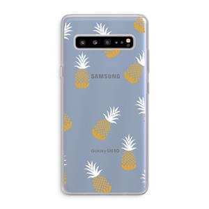 CaseCompany Ananasjes: Samsung Galaxy S10 5G Transparant Hoesje