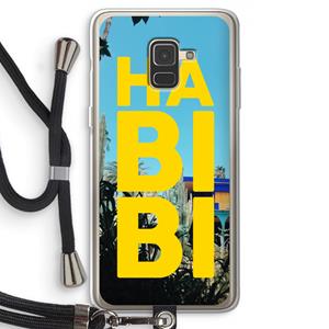 CaseCompany Habibi Majorelle : Samsung Galaxy A8 (2018) Transparant Hoesje met koord
