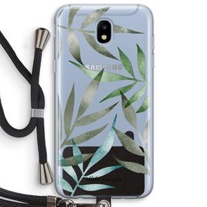 CaseCompany Tropical watercolor leaves: Samsung Galaxy J5 (2017) Transparant Hoesje met koord