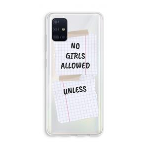 CaseCompany No Girls Allowed Unless: Galaxy A51 4G Transparant Hoesje