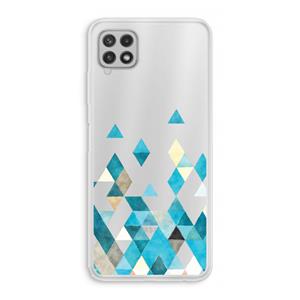 CaseCompany Gekleurde driehoekjes blauw: Samsung Galaxy A22 4G Transparant Hoesje