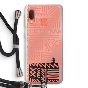 CaseCompany Marrakech Pink: Samsung Galaxy A20e Transparant Hoesje met koord