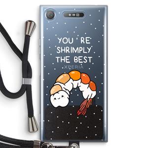 CaseCompany You're Shrimply The Best: Sony Xperia XZ1 Transparant Hoesje met koord