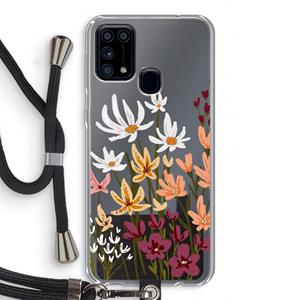 CaseCompany Painted wildflowers: Samsung Galaxy M31 Transparant Hoesje met koord