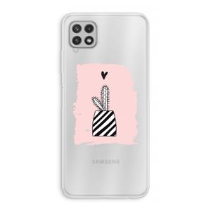 CaseCompany Zwart-wit cactus: Samsung Galaxy A22 4G Transparant Hoesje