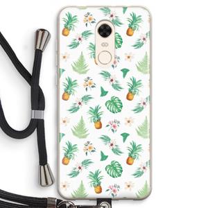 CaseCompany Ananas bladeren: Xiaomi Redmi 5 Transparant Hoesje met koord