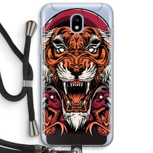 CaseCompany Tiger and Rattlesnakes: Samsung Galaxy J5 (2017) Transparant Hoesje met koord