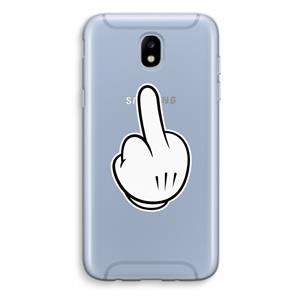 CaseCompany Middle finger black: Samsung Galaxy J5 (2017) Transparant Hoesje