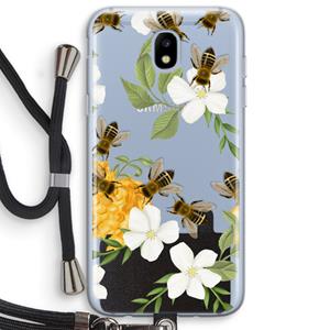 CaseCompany No flowers without bees: Samsung Galaxy J5 (2017) Transparant Hoesje met koord