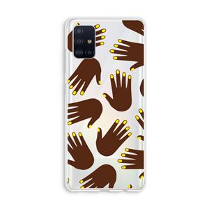 CaseCompany Hands dark: Galaxy A51 4G Transparant Hoesje