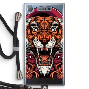 CaseCompany Tiger and Rattlesnakes: Sony Xperia XZ1 Transparant Hoesje met koord