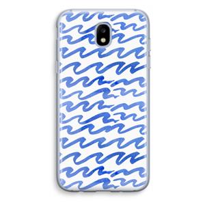 CaseCompany Blauwe golven: Samsung Galaxy J5 (2017) Transparant Hoesje
