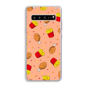CaseCompany Chicken 'n Fries: Samsung Galaxy S10 5G Transparant Hoesje