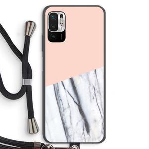 CaseCompany A touch of peach: Xiaomi Redmi Note 10 5G Transparant Hoesje met koord