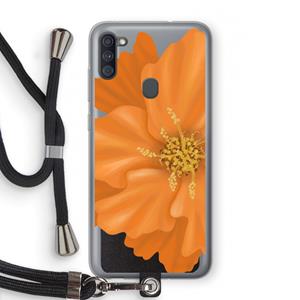 CaseCompany Orange Ellila flower: Samsung Galaxy A11 Transparant Hoesje met koord