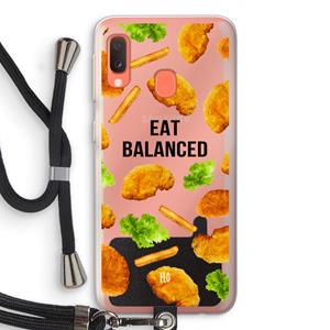 CaseCompany Eat Balanced: Samsung Galaxy A20e Transparant Hoesje met koord