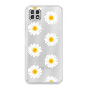 CaseCompany Margrietjes: Samsung Galaxy A22 4G Transparant Hoesje