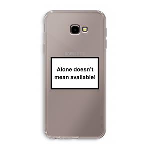 CaseCompany Alone: Samsung Galaxy J4 Plus Transparant Hoesje