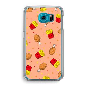 CaseCompany Chicken 'n Fries: Samsung Galaxy S6 Transparant Hoesje