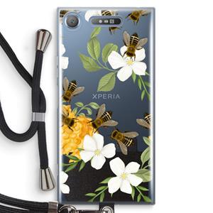 CaseCompany No flowers without bees: Sony Xperia XZ1 Transparant Hoesje met koord