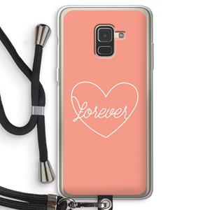 CaseCompany Forever heart: Samsung Galaxy A8 (2018) Transparant Hoesje met koord
