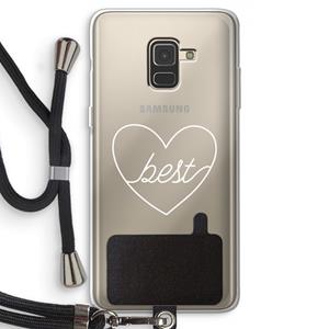 CaseCompany Best heart pastel: Samsung Galaxy A8 (2018) Transparant Hoesje met koord