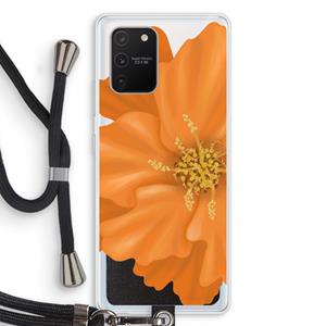 CaseCompany Orange Ellila flower: Samsung Galaxy S10 Lite Transparant Hoesje met koord