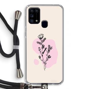 CaseCompany Roses are red: Samsung Galaxy M31 Transparant Hoesje met koord