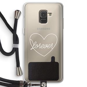 CaseCompany Forever heart pastel: Samsung Galaxy A8 (2018) Transparant Hoesje met koord