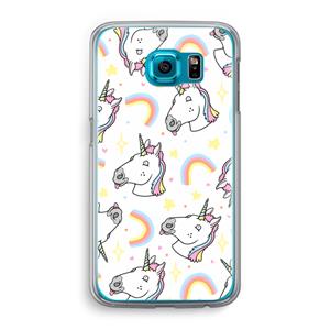 CaseCompany Rainbow Unicorn: Samsung Galaxy S6 Transparant Hoesje