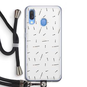 CaseCompany Hipster stripes: Samsung Galaxy A40 Transparant Hoesje met koord
