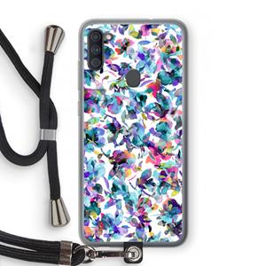 CaseCompany Hibiscus Flowers: Samsung Galaxy A11 Transparant Hoesje met koord