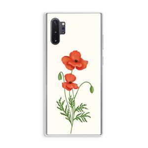 CaseCompany Red poppy: Samsung Galaxy Note 10 Plus Transparant Hoesje