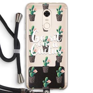 CaseCompany Cactus quote: Xiaomi Redmi 5 Transparant Hoesje met koord