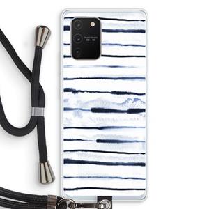 CaseCompany Ink Stripes: Samsung Galaxy S10 Lite Transparant Hoesje met koord