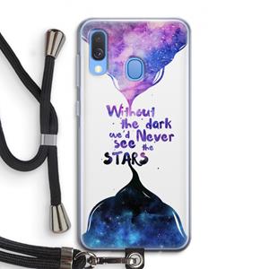CaseCompany Stars quote: Samsung Galaxy A40 Transparant Hoesje met koord