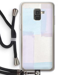 CaseCompany Square pastel: Samsung Galaxy A8 (2018) Transparant Hoesje met koord
