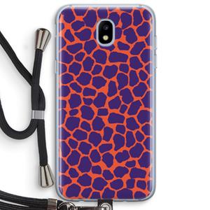 CaseCompany Purple Giraffe: Samsung Galaxy J5 (2017) Transparant Hoesje met koord