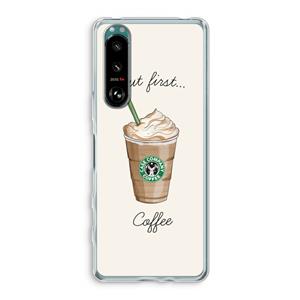 CaseCompany But first coffee: Sony Xperia 5 III Transparant Hoesje