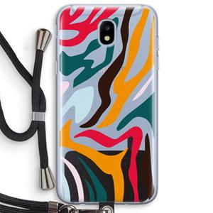 CaseCompany Colored Zebra: Samsung Galaxy J5 (2017) Transparant Hoesje met koord