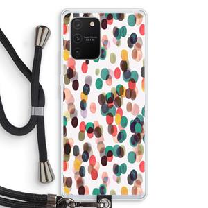 CaseCompany Tropical Dots: Samsung Galaxy S10 Lite Transparant Hoesje met koord