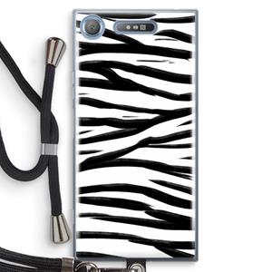 CaseCompany Zebra pattern: Sony Xperia XZ1 Transparant Hoesje met koord