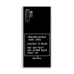 CaseCompany Mijn Motto's: Samsung Galaxy Note 10 Plus Transparant Hoesje