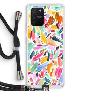 CaseCompany Watercolor Brushstrokes: Samsung Galaxy S10 Lite Transparant Hoesje met koord