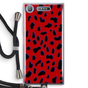 CaseCompany Red Leopard: Sony Xperia XZ1 Transparant Hoesje met koord