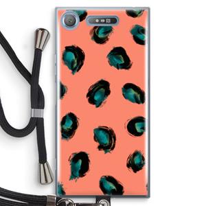 CaseCompany Pink Cheetah: Sony Xperia XZ1 Transparant Hoesje met koord