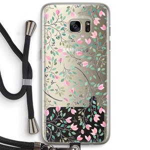 CaseCompany Sierlijke bloemen: Samsung Galaxy S7 Edge Transparant Hoesje met koord